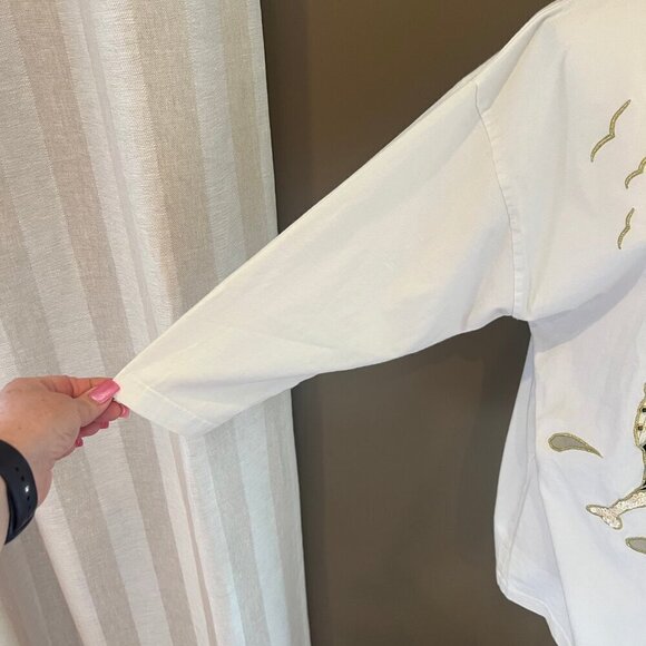 Vintage GrannyCore Nautical Drop Sleeve 3D Gardy Oversized Tee Top, Size M/L - Picture 6 of 9